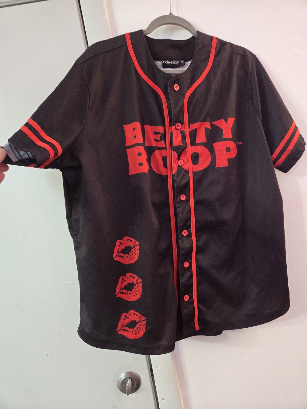 Betty Boop Black and Red Button-Up Jersey